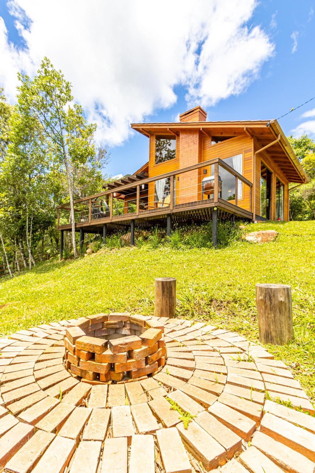 Cabana Romantica Na Serra Com Hidro, Lareira, Lagos E Trilhas Villa Distrik Bom Retiro Bagian luar foto